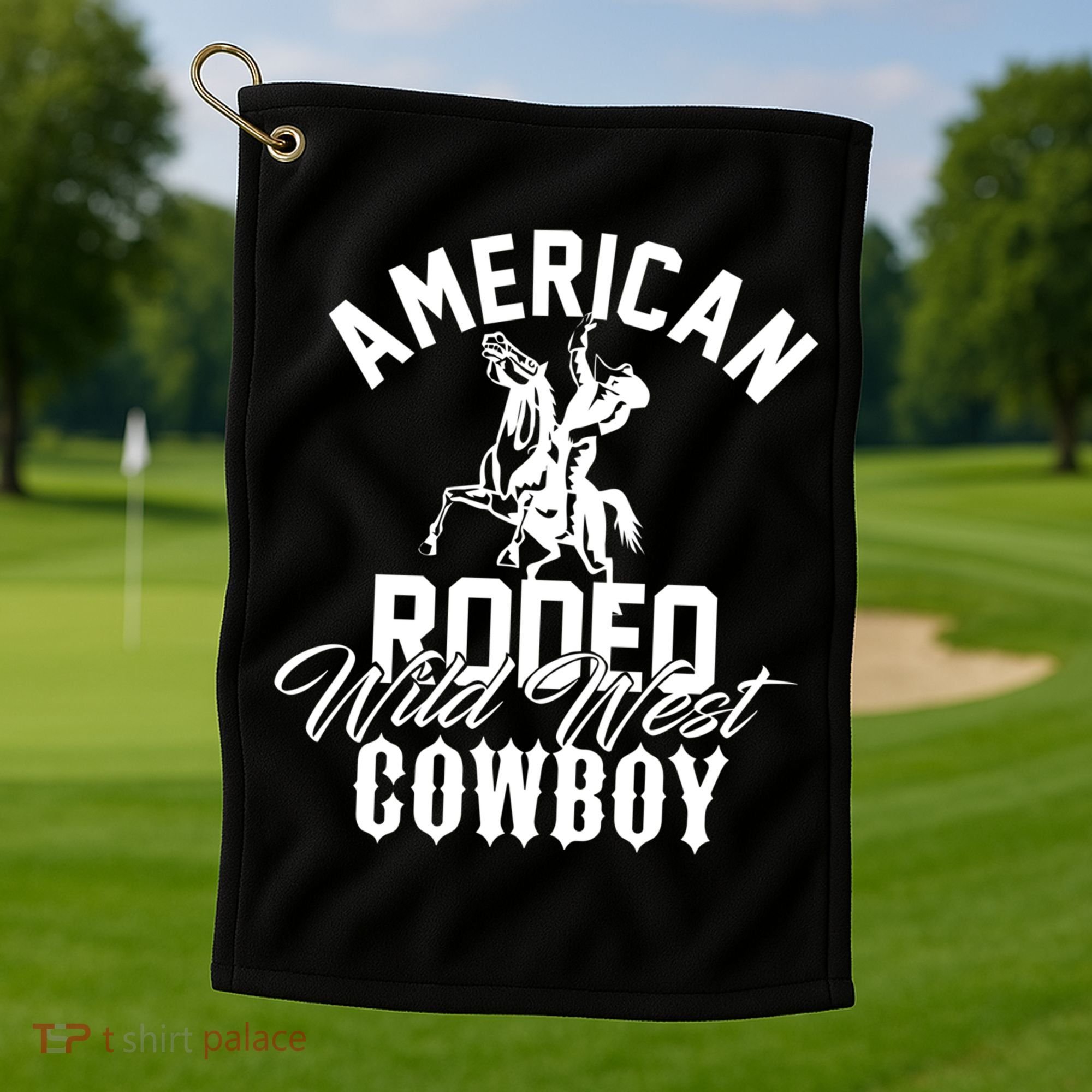 American Rodeo Wild West Cowboy Western Howdy Gift Golf Towel