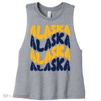 Alaska Retro Wave Women's Racerback Cropped Tank thumb 0