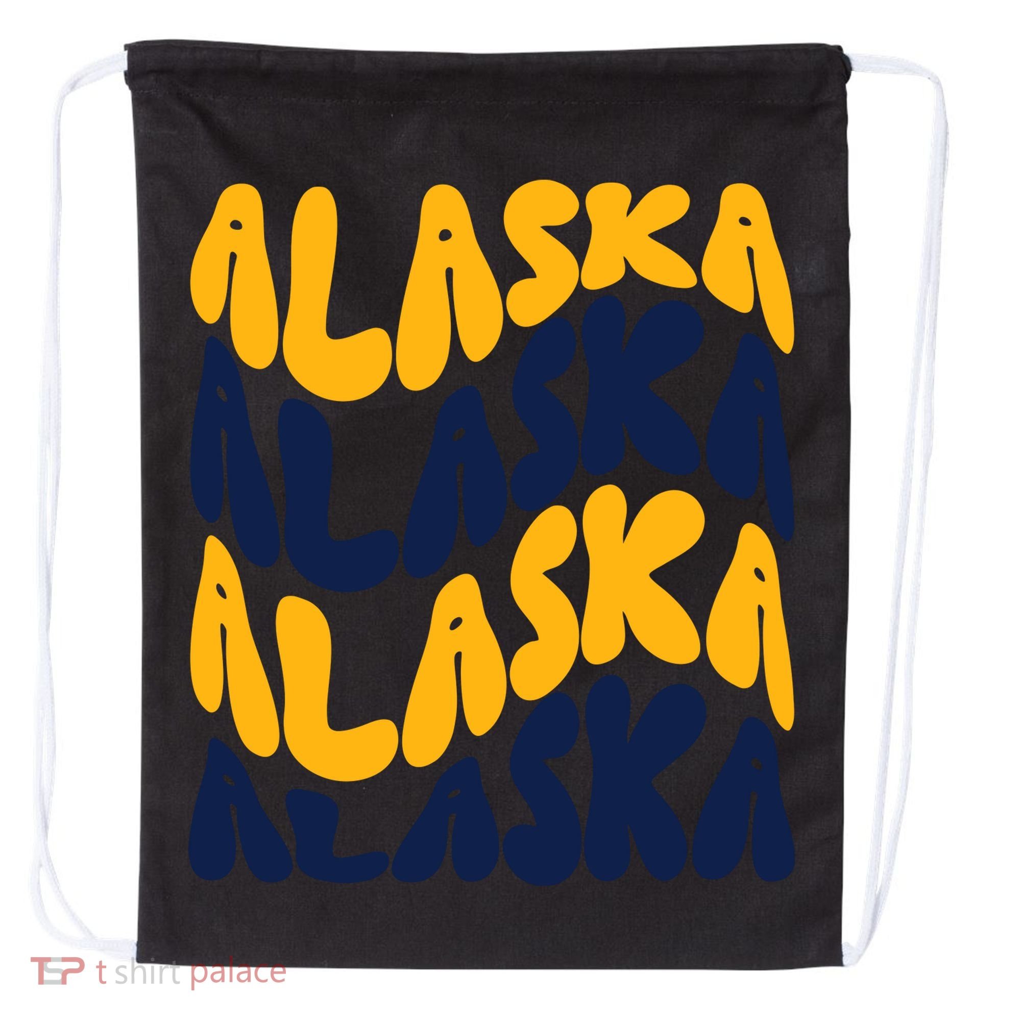 Alaska Retro Wave Drawstring Bag
