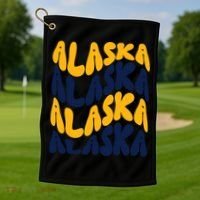 Alaska Retro Wave Golf Towel thumb 1
