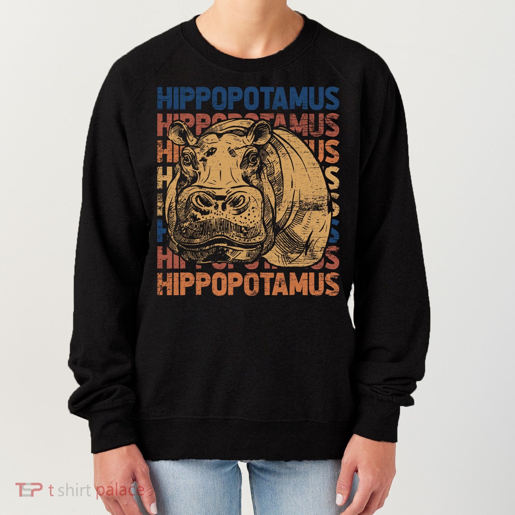 Animal Rights Zookeeper Africa Gift Idea Hippo Women's Sweatshirt