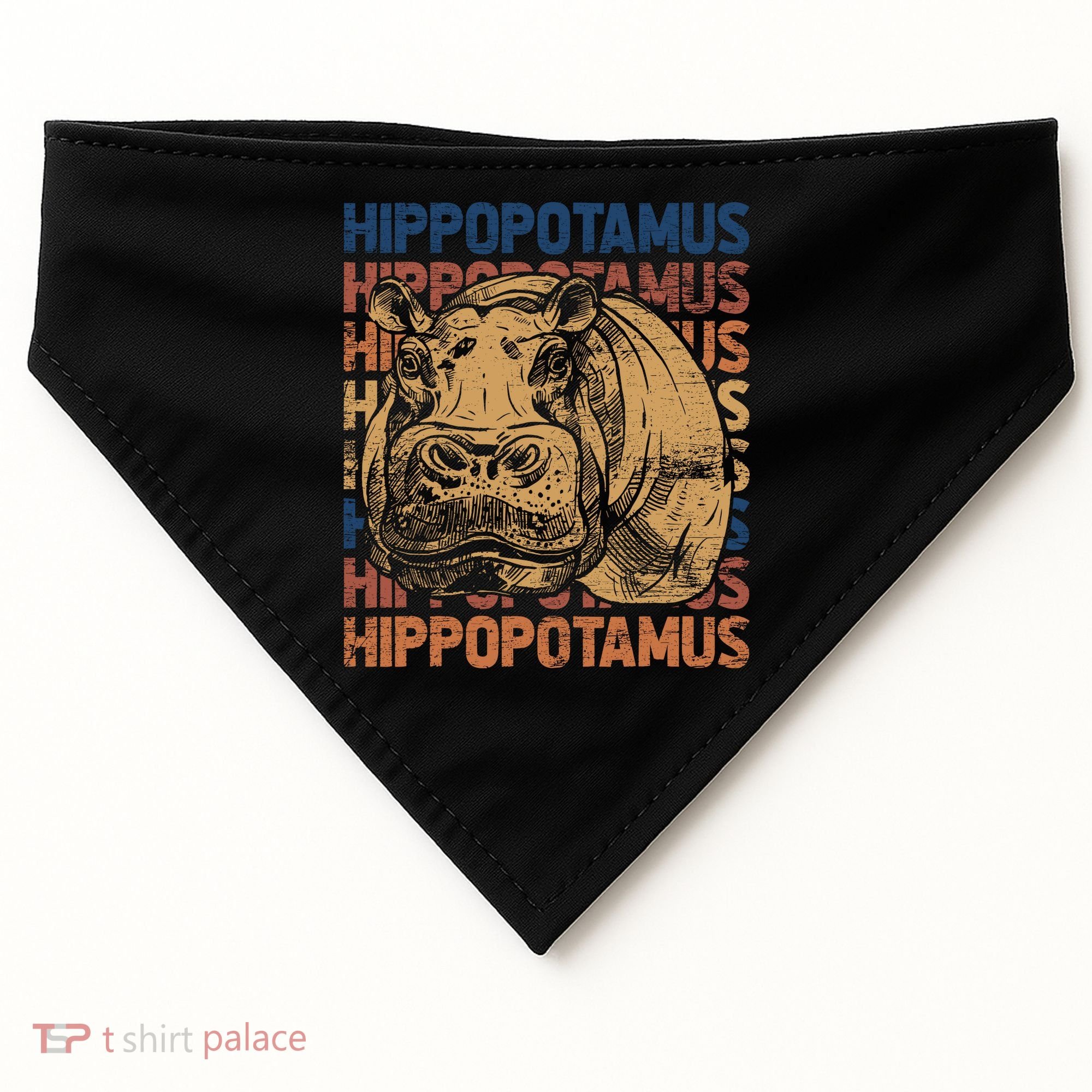 Animal Rights Zookeeper Africa Gift Idea Hippo USA-Made Doggie Bandana