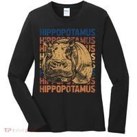 Animal Rights Zookeeper Africa Gift Idea Hippo Women's Long Sleeve Shirt thumb 0
