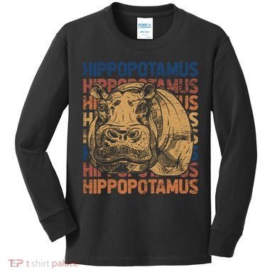 Animal Rights Zookeeper Africa Gift Idea Hippo Kids Long Sleeve Shirt
