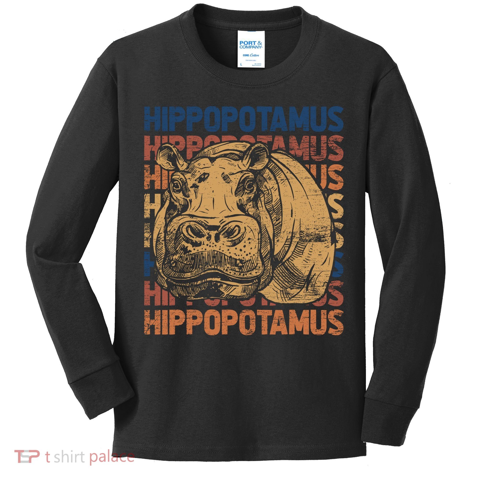 Animal Rights Zookeeper Africa Gift Idea Hippo Kids Long Sleeve Shirt