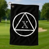 AA Sobriety 10 Yr Abstinence 10 Years Sober Anniversary Gift Golf Towel thumb 1