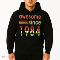 Awesome Since 1984 Birthday Retro Cool Gift Hoodie thumb 2