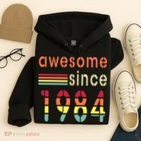 Awesome Since 1984 Birthday Retro Cool Gift Hoodie thumb 4