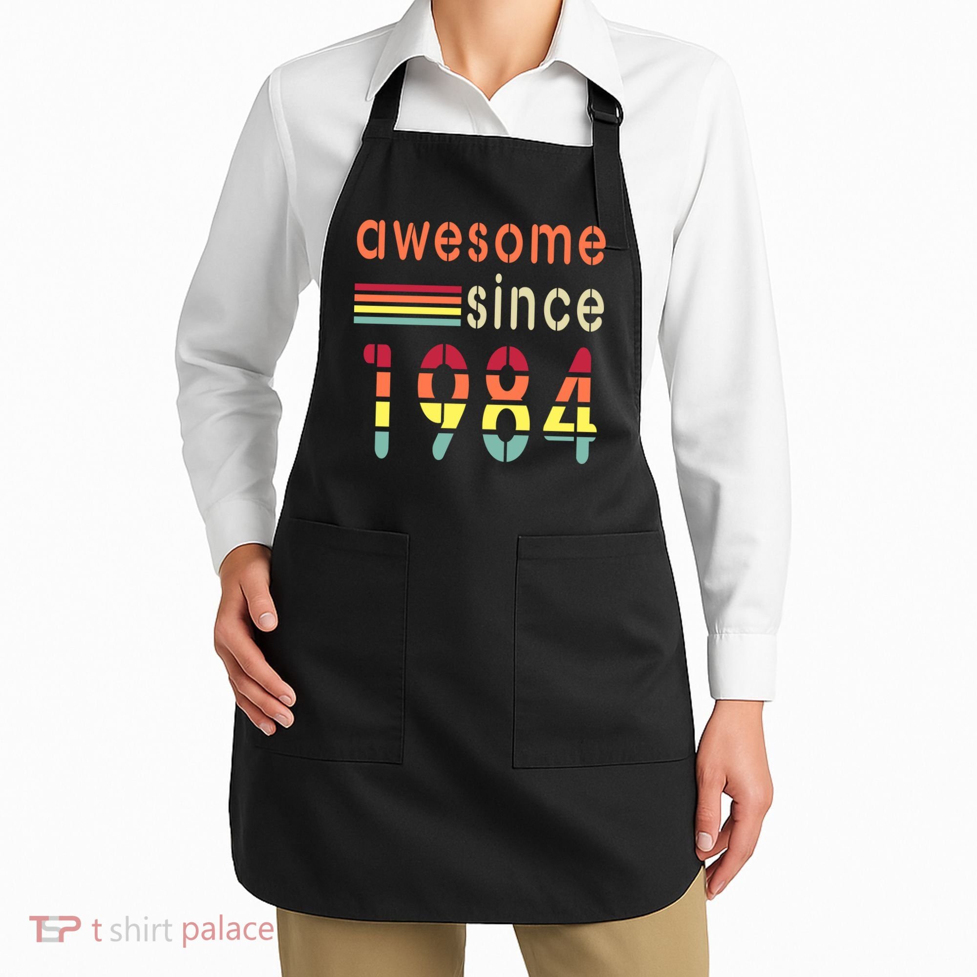 Awesome Since 1984 Birthday Retro Cool Gift Apron