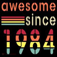 Awesome Since 1984 Birthday Retro Cool Gift Coaster thumb 2