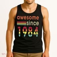 Awesome Since 1984 Birthday Retro Cool Gift Tank Top thumb 3