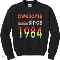 Awesome Since 1984 Birthday Retro Cool Gift Kids Sweatshirt thumb 0