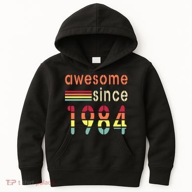 Awesome Since 1984 Birthday Retro Cool Gift Kids Hoodie