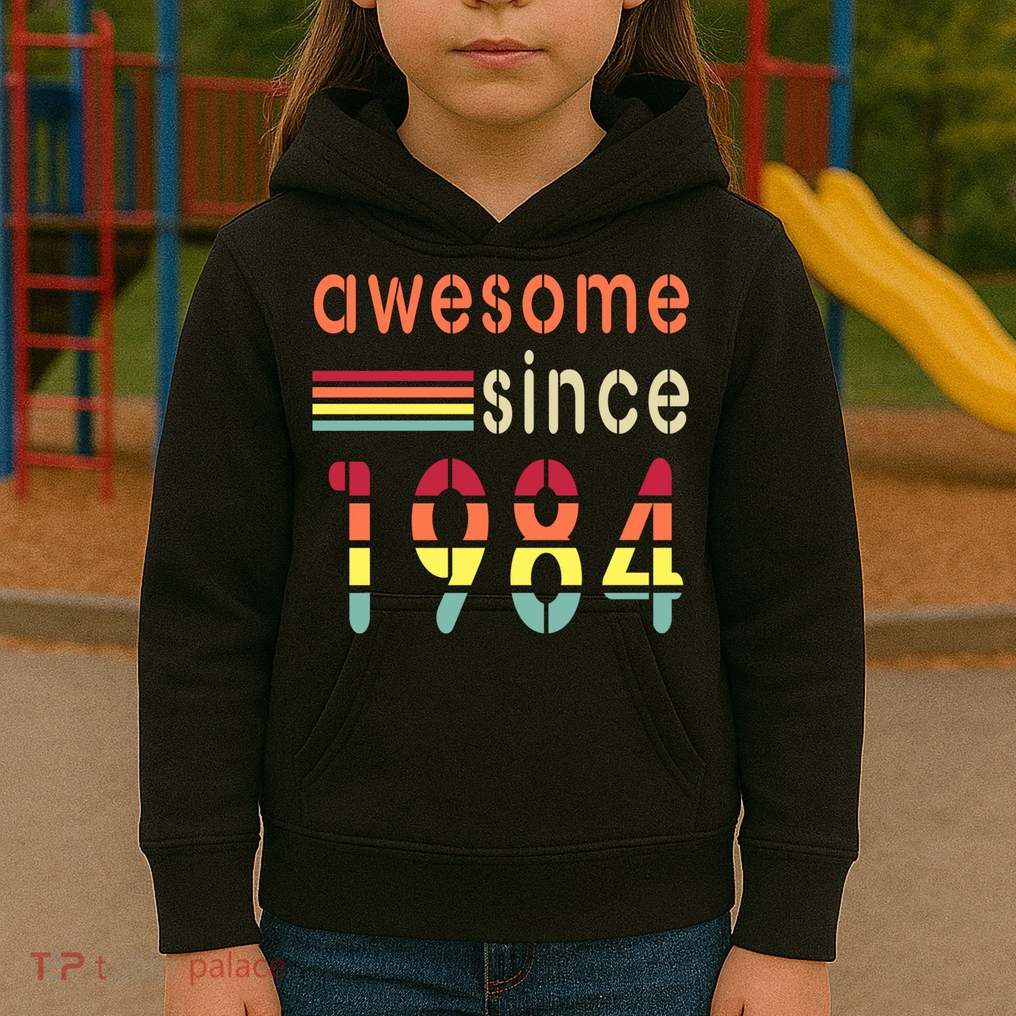 Awesome Since 1984 Birthday Retro Cool Gift Kids Hoodie