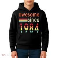 Awesome Since 1984 Birthday Retro Cool Gift Kids Hoodie thumb 4