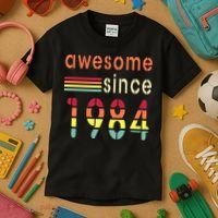 Awesome Since 1984 Birthday Retro Cool Gift Kids T-Shirt thumb 3
