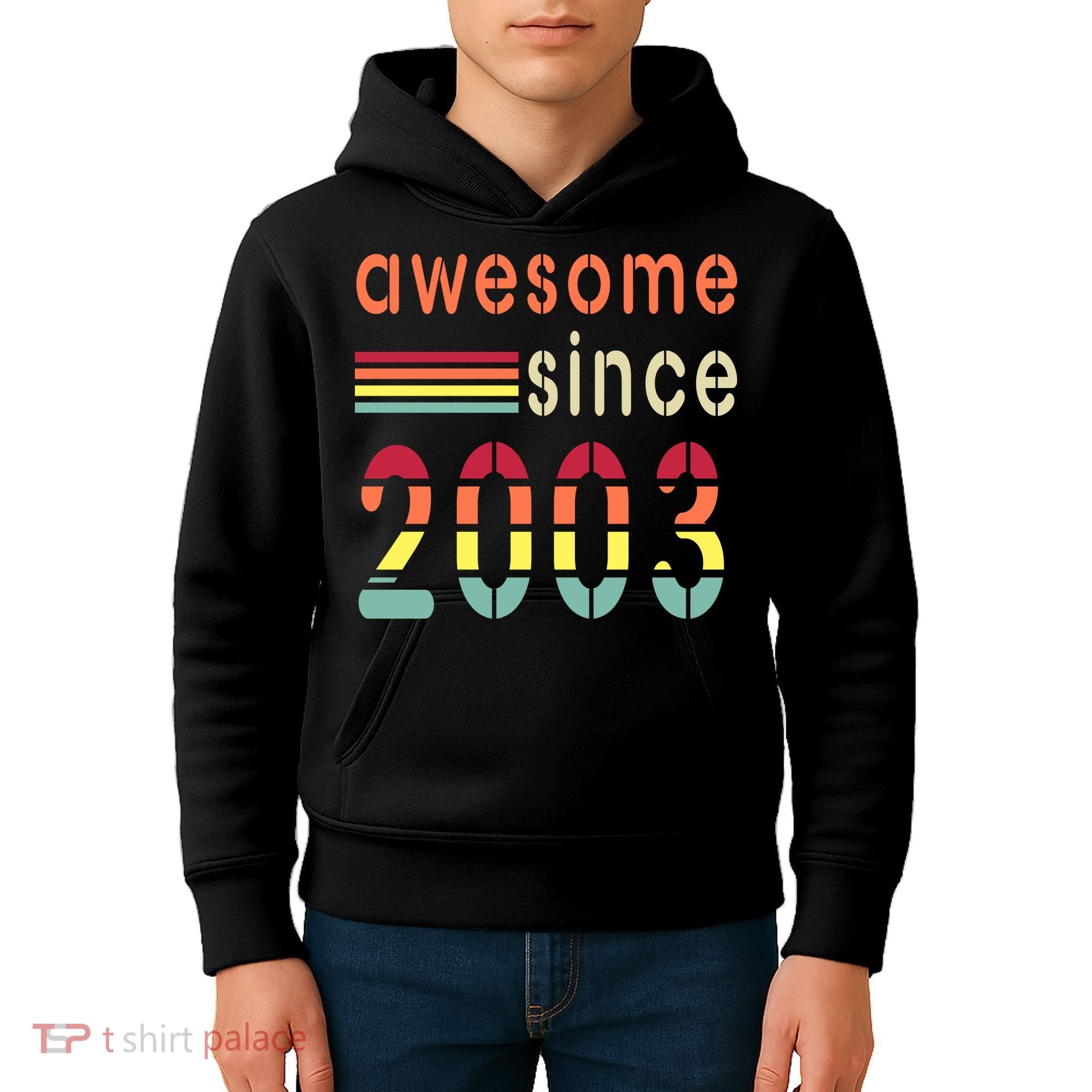 Awesome Since 2003 Birthday Retro Cool Gift Kids Hoodie