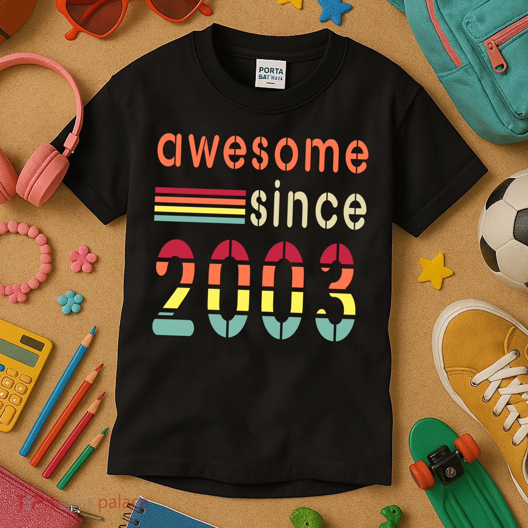 Awesome Since 2003 Birthday Retro Cool Gift Kids T-Shirt