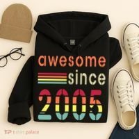 Awesome Since 2005 Birthday Retro Cool Gift Hoodie thumb 4