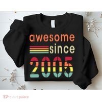 Awesome Since 2005 Birthday Retro Cool Gift Sweatshirt thumb 2