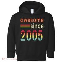 Awesome Since 2005 Birthday Retro Cool Gift Toddler Hoodie thumb 0