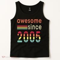 Awesome Since 2005 Birthday Retro Cool Gift Tank Top thumb 2