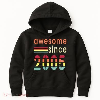 Awesome Since 2005 Birthday Retro Cool Gift Kids Hoodie