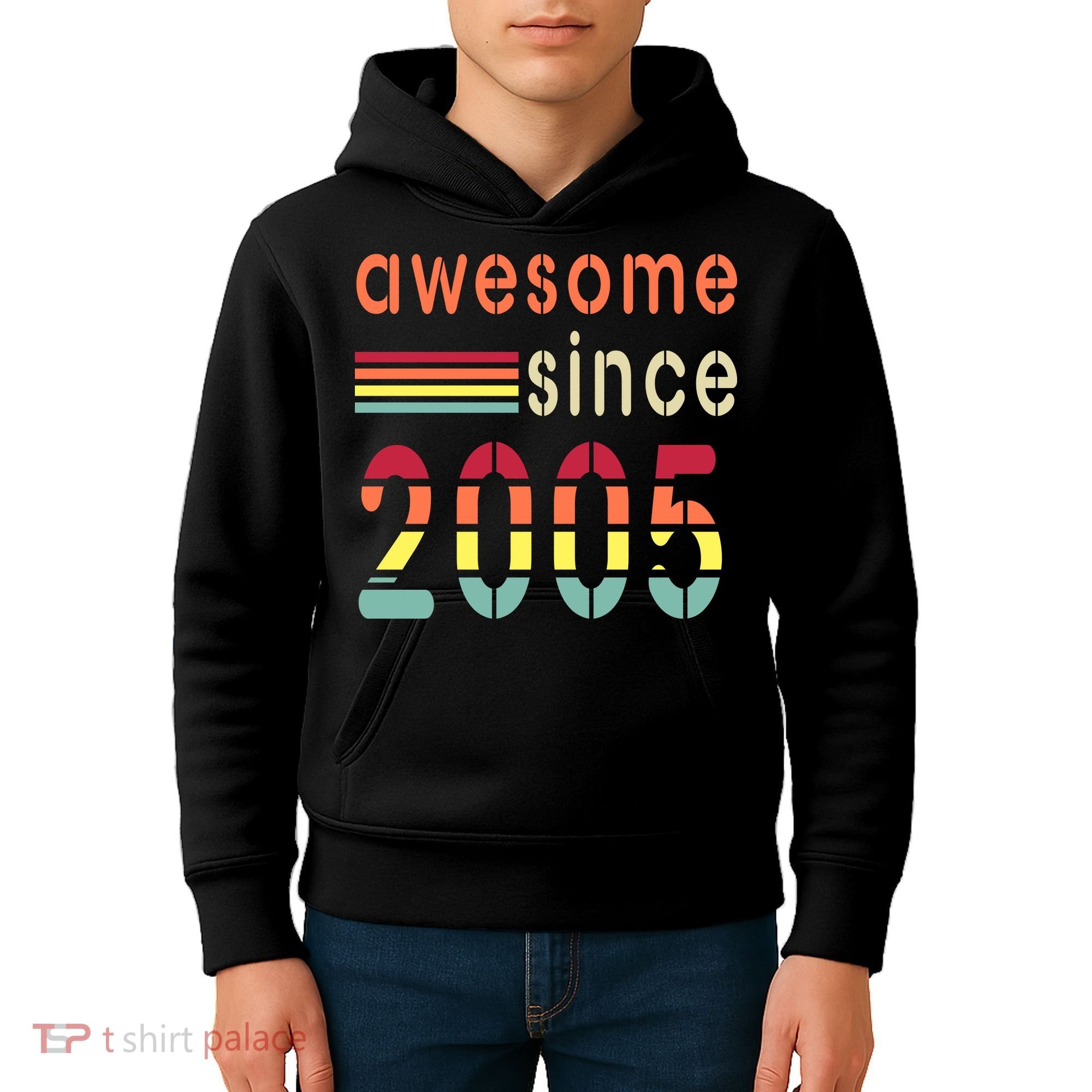 Awesome Since 2005 Birthday Retro Cool Gift Kids Hoodie