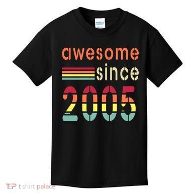 Awesome Since 2005 Birthday Retro Cool Gift Kids T-Shirt