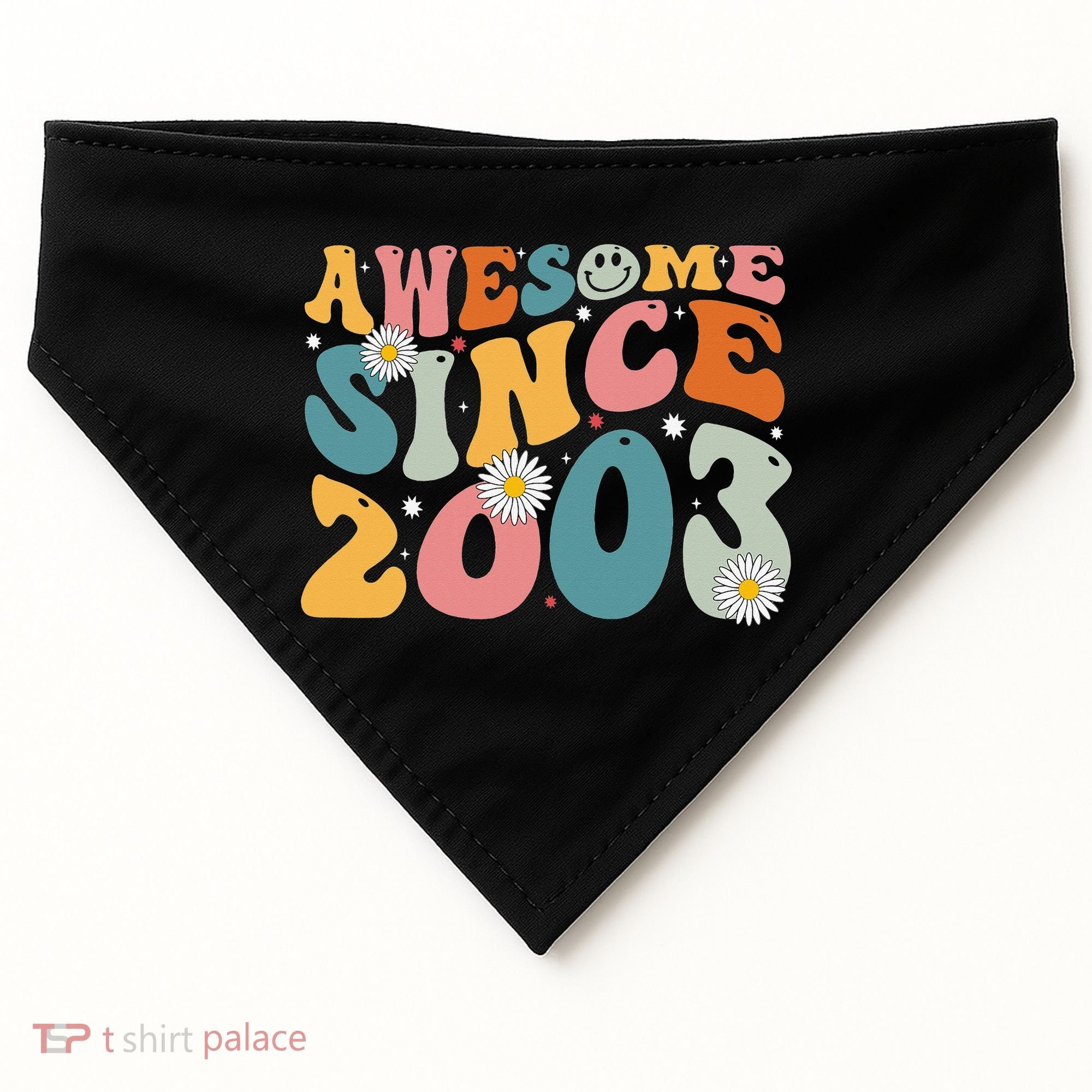 Awesome Since 2003 20th Birthday Retro Gifts Born In 2003 USA-Made Doggie Bandana