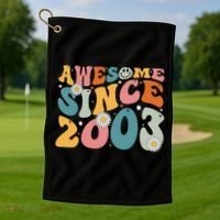 Awesome Since 2003 20th Birthday Retro Gifts Born In 2003 Golf Towel thumb 1