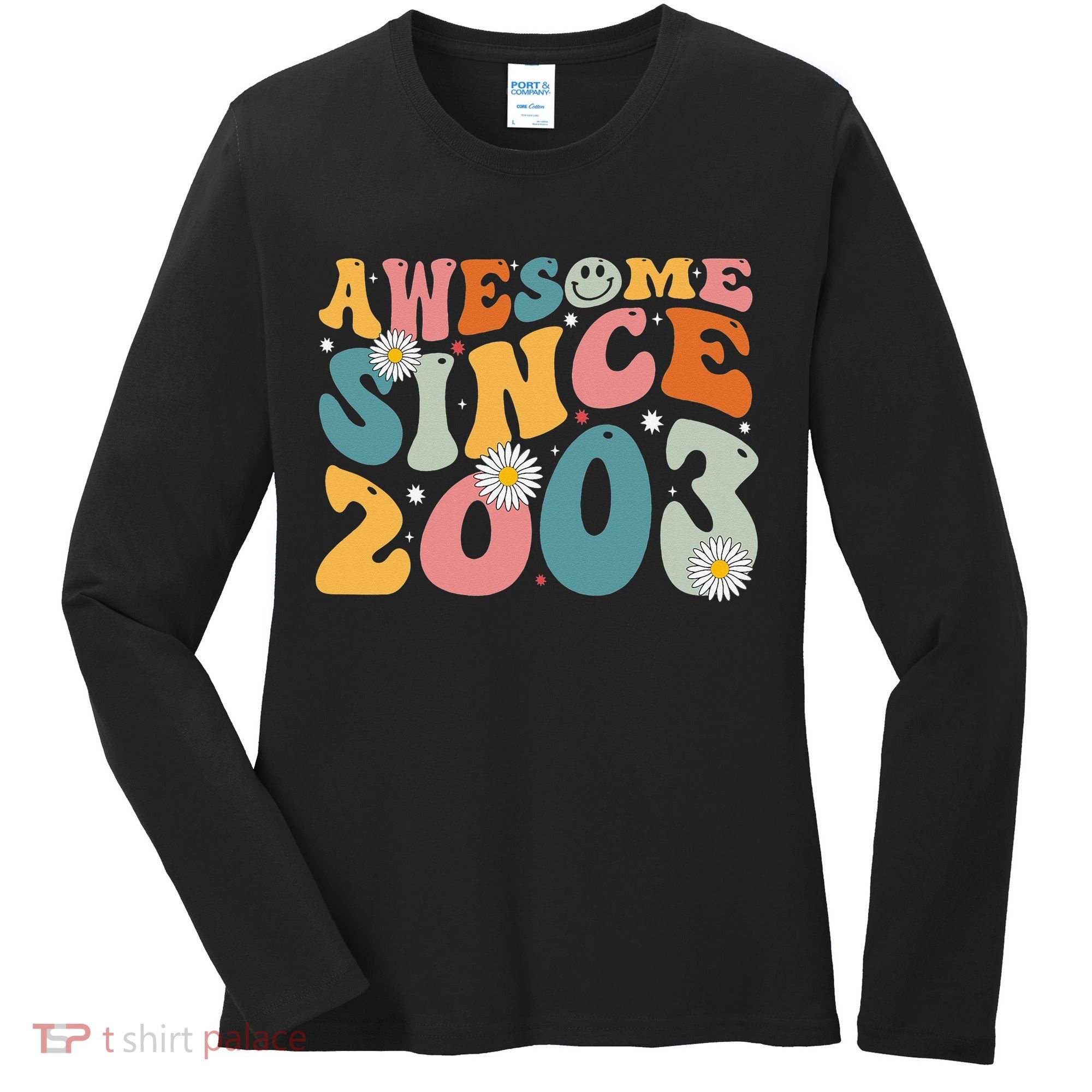 Awesome Since 2003 20th Birthday Retro Gifts Born In 2003 Women's Long Sleeve Shirt