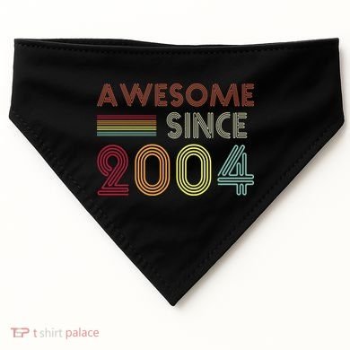 Awesome Since 2004 18th Birthday Retro USA-Made Doggie Bandana