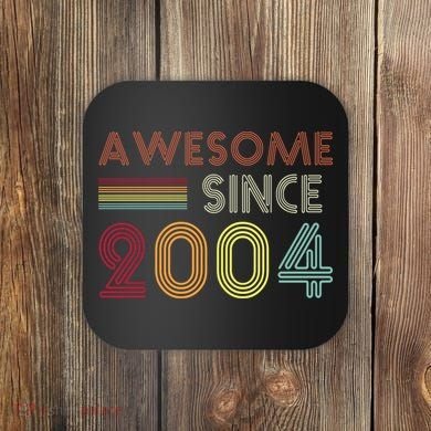 Awesome Since 2004 18th Birthday Retro Coaster