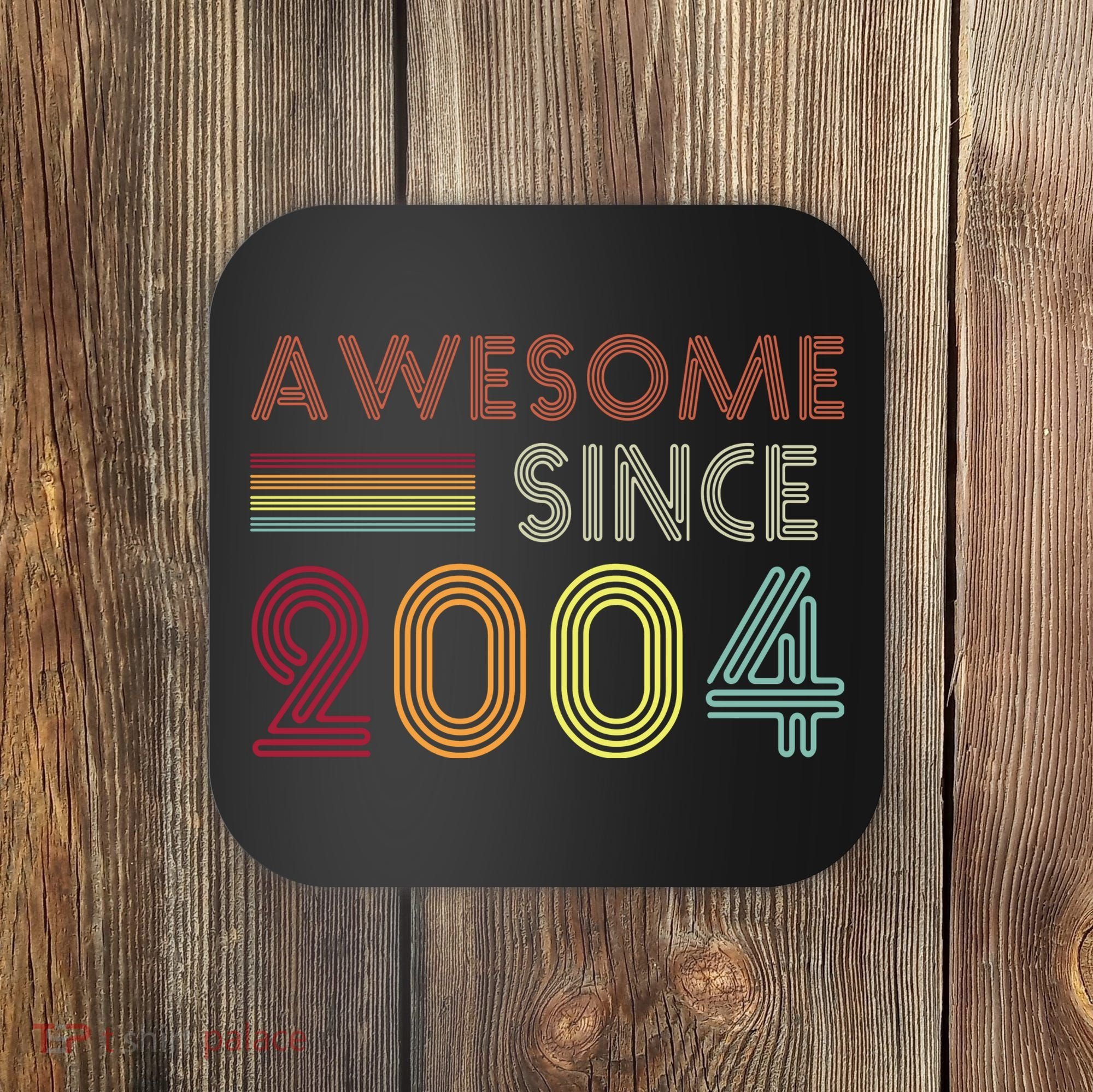 Awesome Since 2004 18th Birthday Retro Coaster
