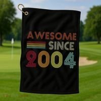 Awesome Since 2004 18th Birthday Retro Golf Towel thumb 1