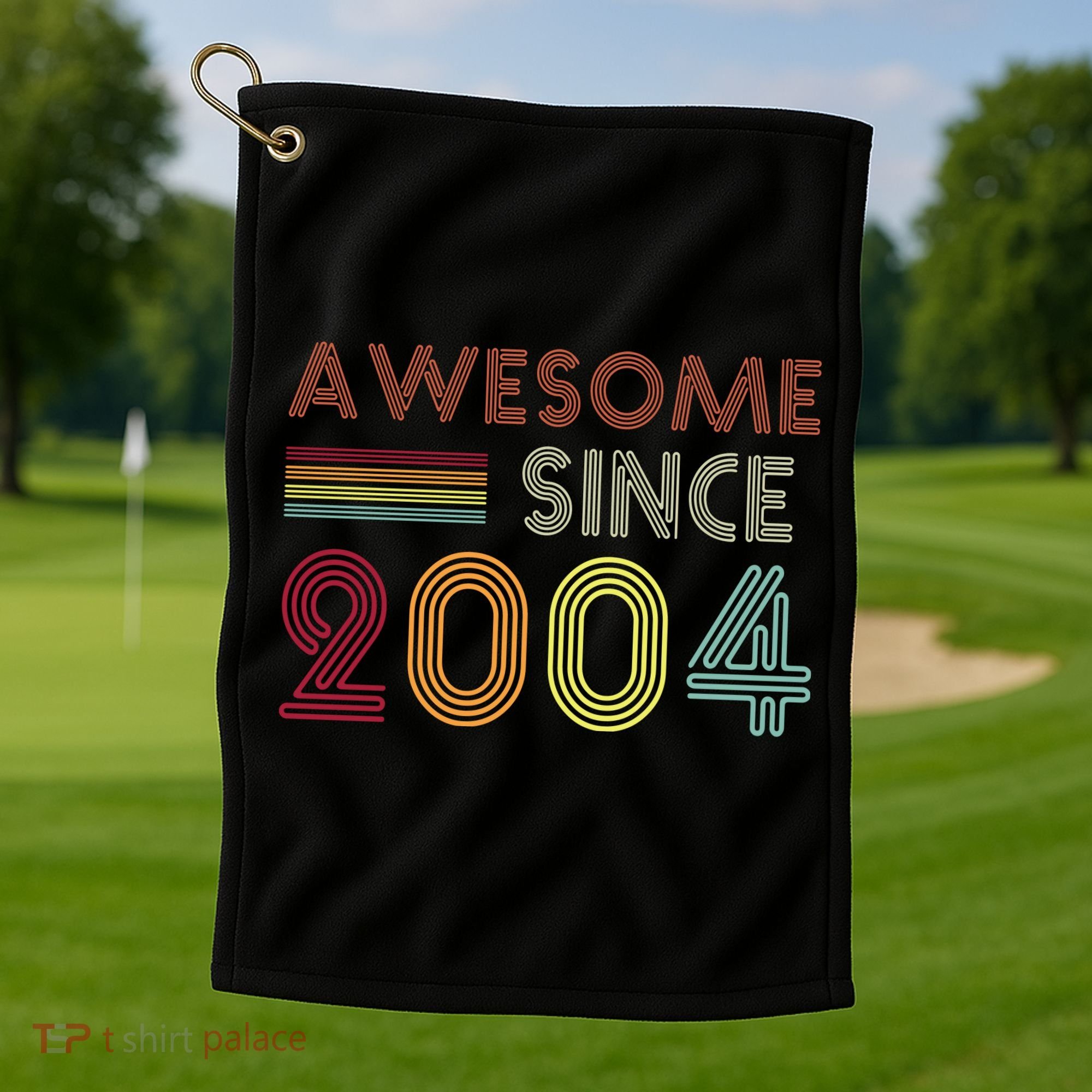 Awesome Since 2004 18th Birthday Retro Golf Towel