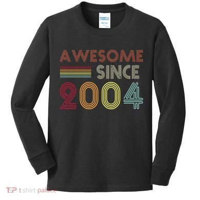 Awesome Since 2004 18th Birthday Retro Kids Long Sleeve Shirt