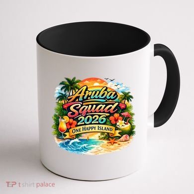 Aruba Squad 2026 One Happy Island Coffee Mug back