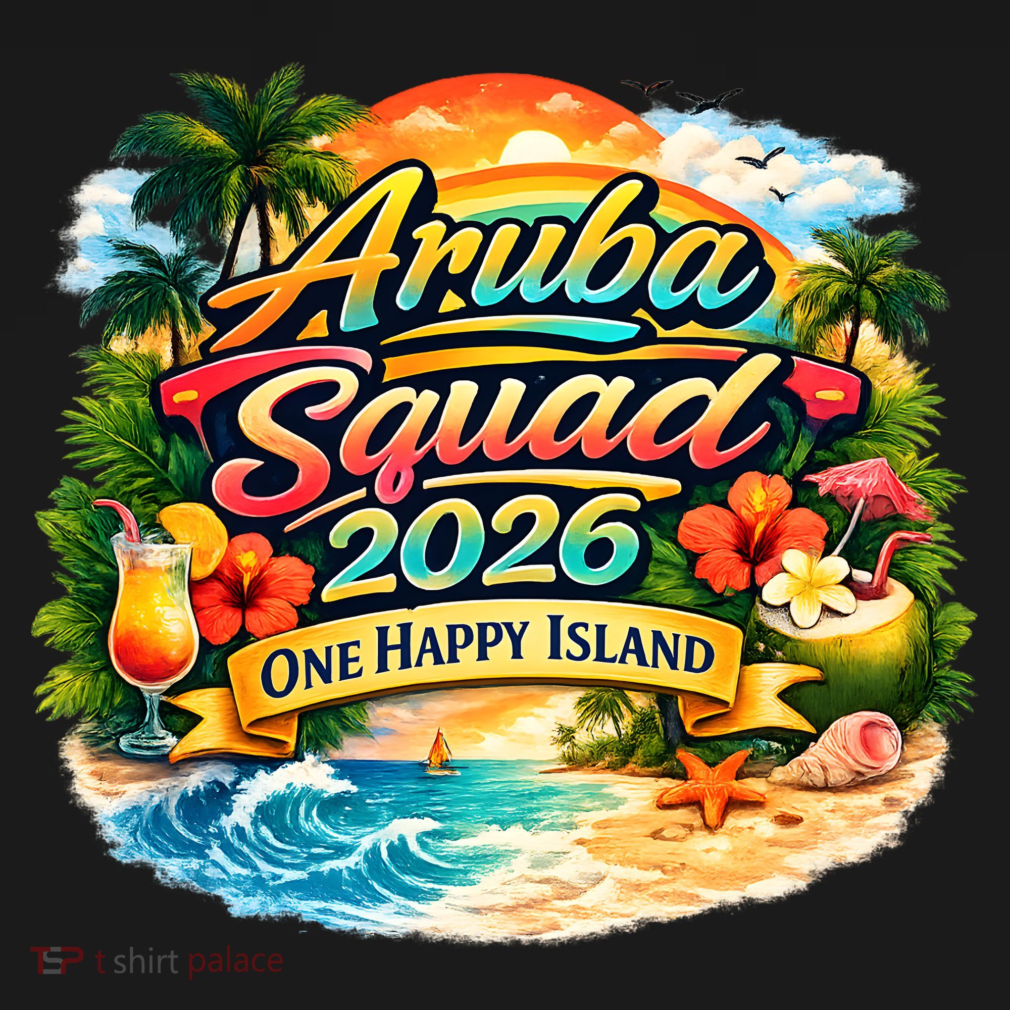 Aruba Squad 2026 One Happy Island Women's Tank Top