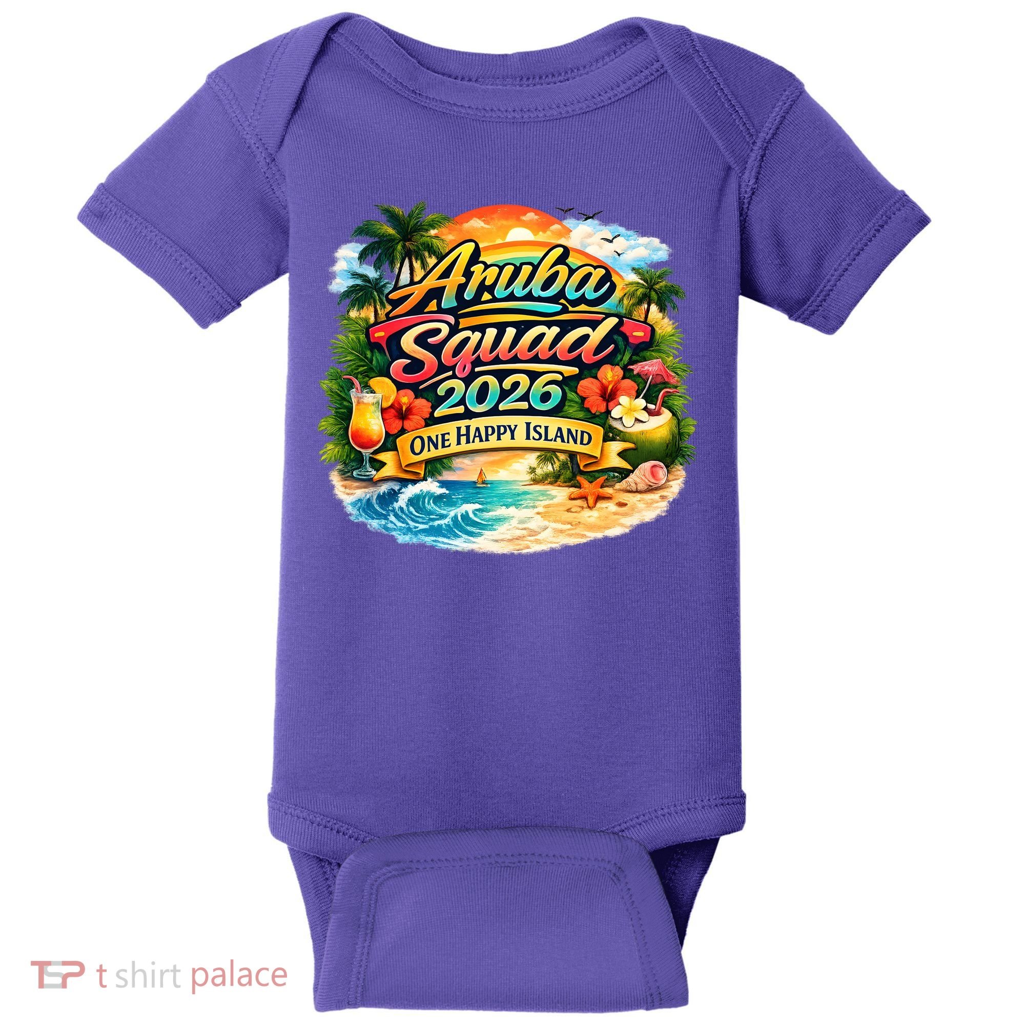 Aruba Squad 2026 One Happy Island Baby Bodysuit