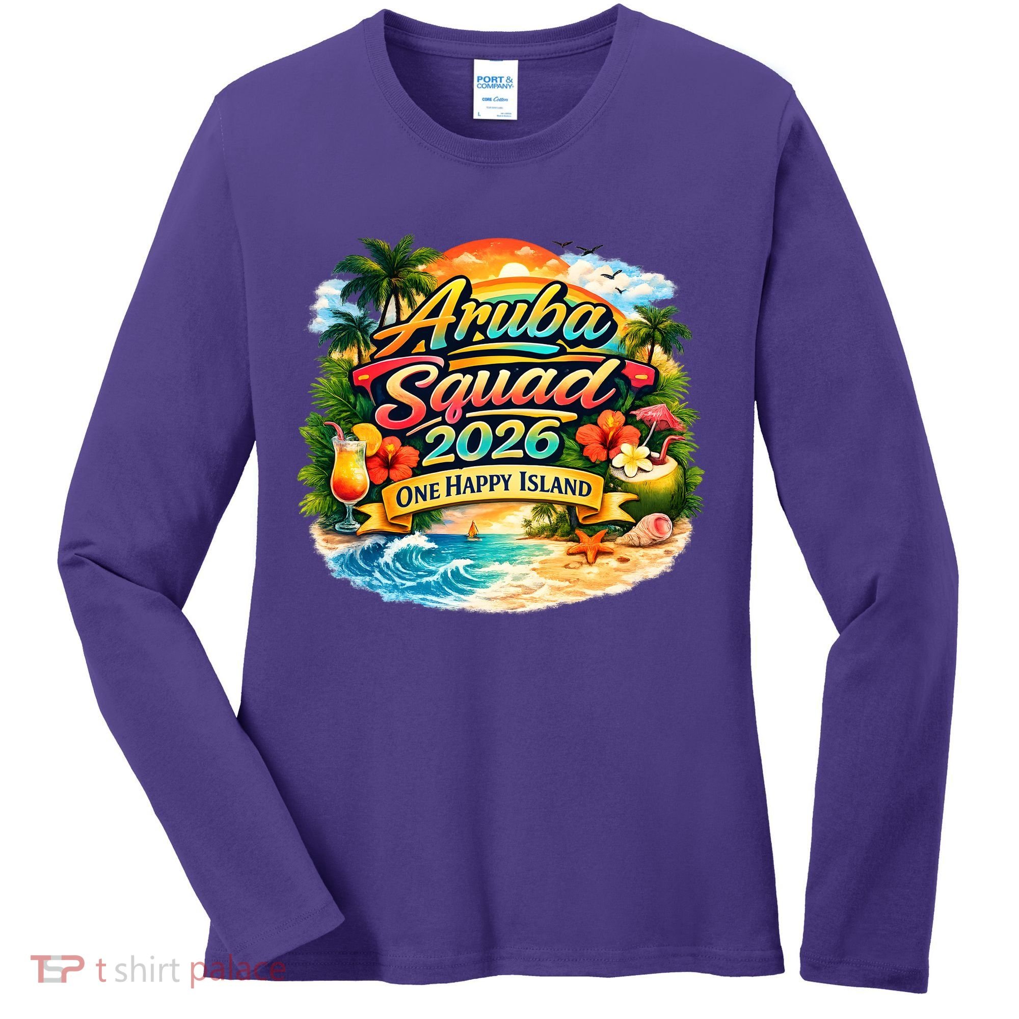 Aruba Squad 2026 One Happy Island Women's Long Sleeve Shirt
