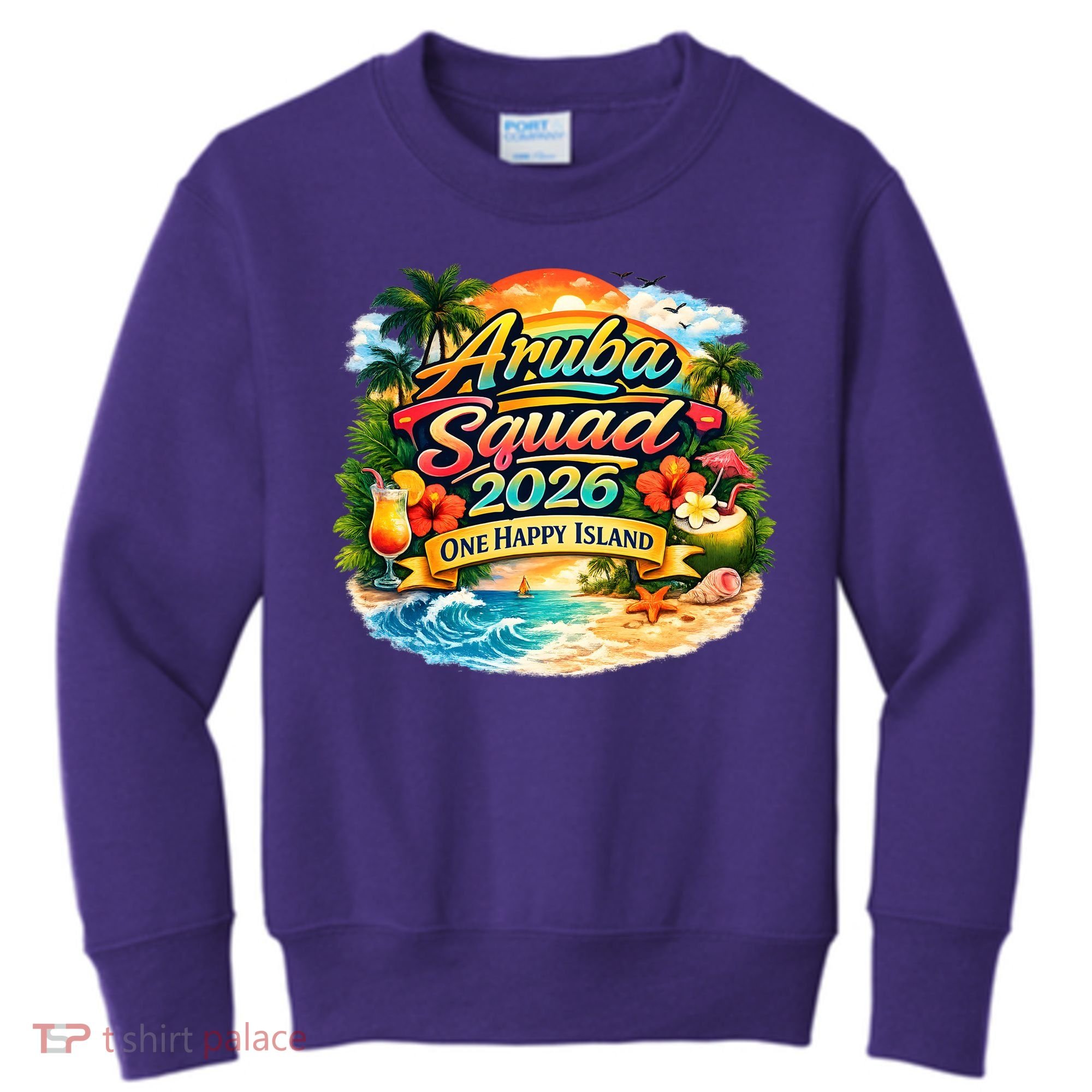 Aruba Squad 2026 One Happy Island Kids Sweatshirt