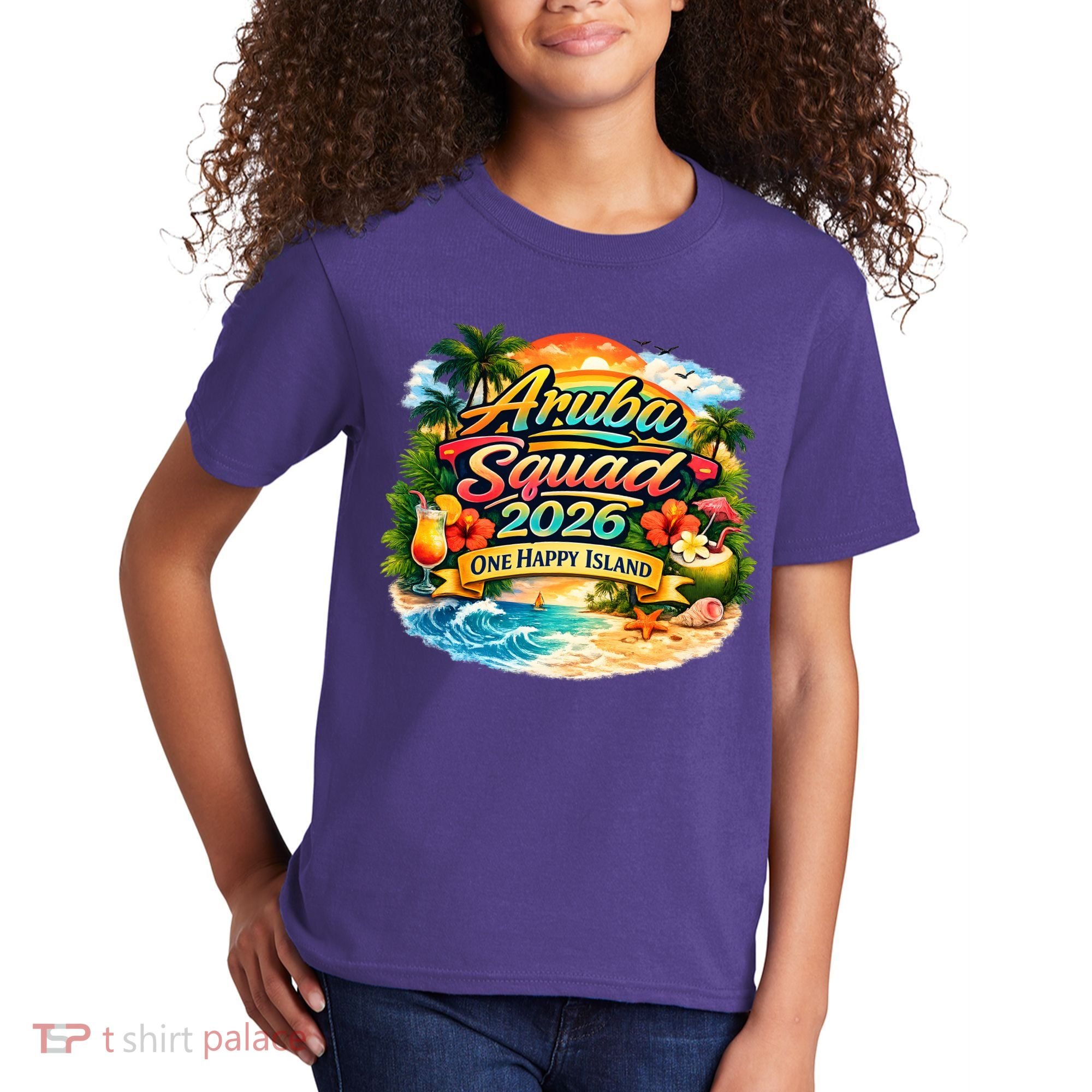 Aruba Squad 2026 One Happy Island Kids T-Shirt