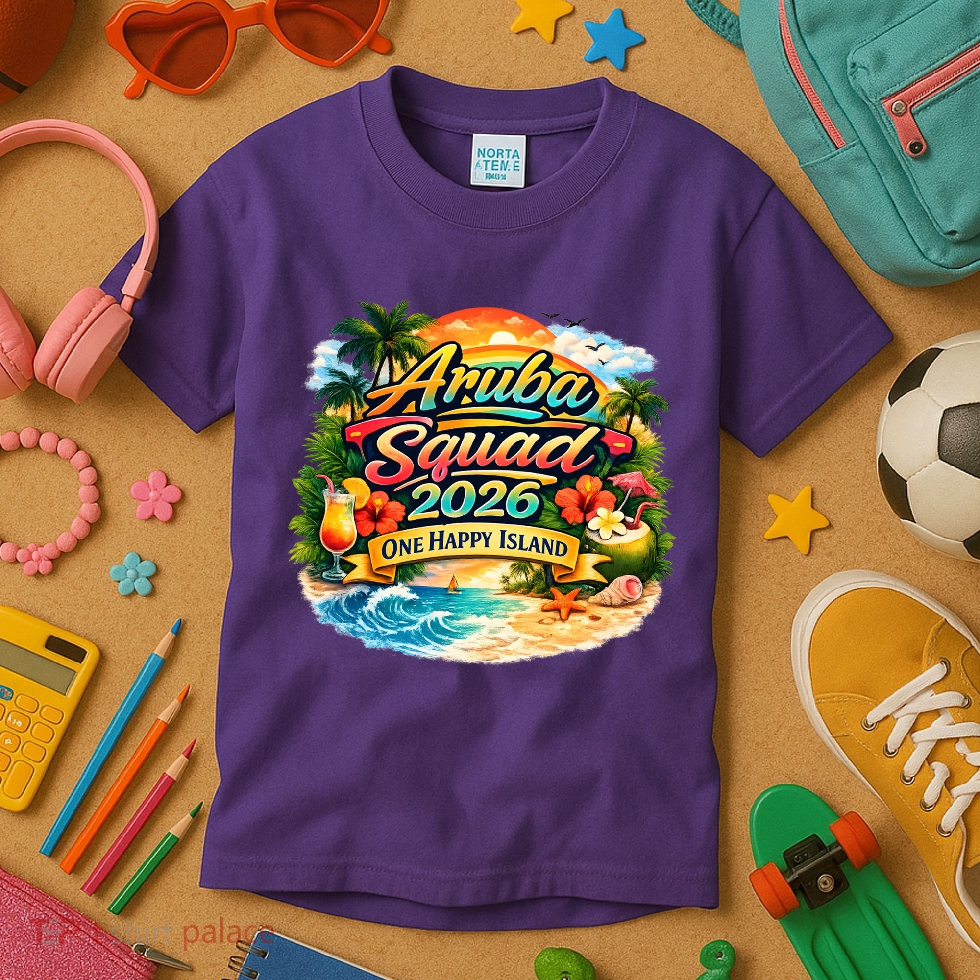 Aruba Squad 2026 One Happy Island Kids T-Shirt