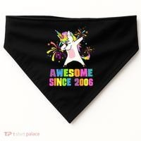 Awesome Since 2006 Unicorn 17 Years Old 17th Birthday USA-Made Doggie Bandana thumb 0