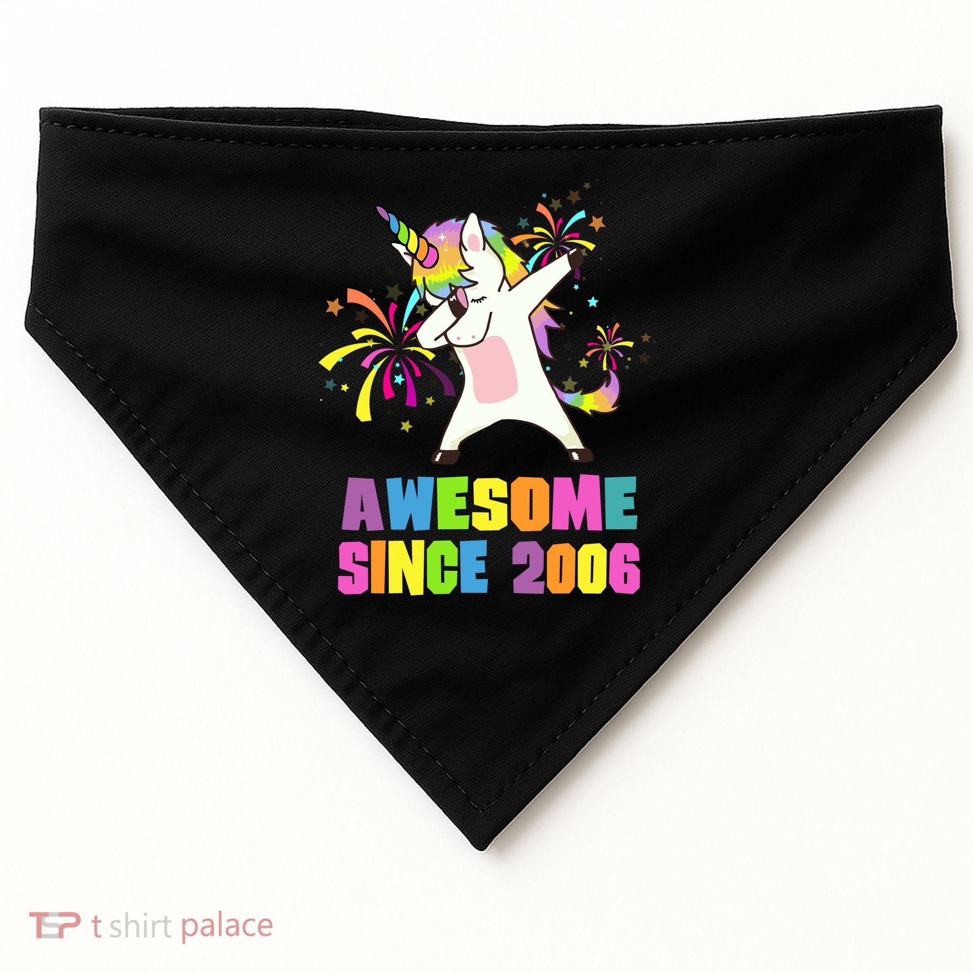 Awesome Since 2006 Unicorn 17 Years Old 17th Birthday USA-Made Doggie Bandana
