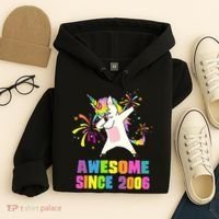 Awesome Since 2006 Unicorn 17 Years Old 17th Birthday Hoodie thumb 4