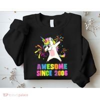 Awesome Since 2006 Unicorn 17 Years Old 17th Birthday Sweatshirt thumb 2