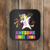 Awesome Since 2006 Unicorn 17 Years Old 17th Birthday Coaster thumb 0